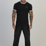 SikSilk - Black and Ecru Ringer T-Shirt